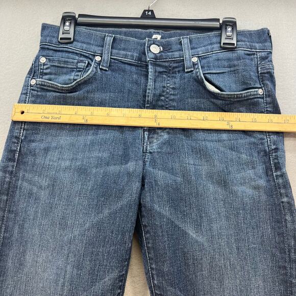7 For All Mankind Jeans Women's 30 Blue Standard Button Fly A-Pocket Normcore - Picture 3 of 15